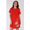 Vienetta Dámska nočná košeľa s krátkym rukávom Alena Farba: Červená, Veľkosť: XL