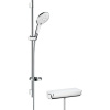 HANSGROHE Raindance Select S nástenný sprchový termostat Ecostat Select, ručná sprcha 3jet priemer 150 mm, sprchová tyč 90 cm, jazdec, miska na mydlo a sprchová hadica 160 cm, biela/chróm, 27037400