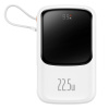 Baseus Qpow Powerbank 10000mAh vstavaný kábel USB typu C 22,5W Rýchlonabíjanie SCP AFC FCP biela PPQD020102