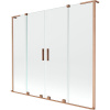 Mexen Velar L Duo, 2-krídlová posuvná vaňová zástena 180 x 150 cm, 8mm číre sklo, medená matná, 896-180-003-02-65