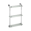 SAPHO XR608 X-Round E sklenená polička trojitá s hrazdou 38 x 67,5 x 13 cm