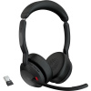 Jabra Evolve2 55 Slúchadlá s mikrofónom Bezdrôtový Pres hlavu Kancelária / call centrum Bluetooth Nabíjací podstavec Čierna (25599-999-999)