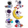 CUKROVÁ TLAČ jedlý obrázok na tortu Cukrová hmota Astronaut Vesmír Planéty SADA