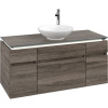 VILLEROY & BOCH Legato závesná skrinka pod umývadlo na dosku (umývadlo v strede), 5 zásuviek, s LED osvetlením, 1200 x 500 x 550 mm, Stone Oak, B578L0RK