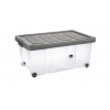 Tontarelli Úložný box s klipom a kolieskami PUZZLE 43 l transparent/sivá 8035636AK5