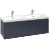 VILLEROY & BOCH Subway 3.0 závesná skrinka pod dvojumývadlo, 2 zásuvky, s LED osvetlením, 1272 x 478 x 429 mm, Marine Blue, C567L0VQ