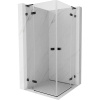 Mexen Lunar, L Duo výklopný sprchový kút 75 x 75 cm, 8mm číre sklo, čierny profil, 834L-075L-075P-70-00