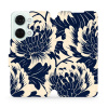 Flipové pouzdro Mobiwear - OnePlus Nord 3 5G - VA40S Modré a béžové květy (Knížkové flip pouzdro, obal, kryt na mobil OnePlus Nord 3 5G - VA40S Modré a béžové květy, materiál Umělá kůže + TPU - ochran