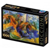 D-TOYS Puzzle Kôň a jazdec a budovy 1000 dielikov