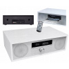 VEŽA CD PREHRÁVAČ USB Bluetooth DOMÁCE RÁDIO MINIVEŽA MP3 RETRO BIELA