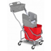 Upratovací vozík 1x25L vedro, chrom. konštrukcia, žmýkací lis a vanička
