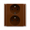 ABB CLASSIC Dvojzásuvka 5512-2249 H3 chráněná, 81x81 mm, hnědá