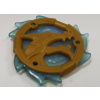 69567pb02 Pearl Gold Ring 3 x 3 with Dragon Head (Ninjago Wave Amulet) (Perleťový zlatý kroužek 3 x 3 s dračí hlavou (Amulet Ninjago Wave))