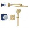 Grohe GROHTHERM SMARTCONTROL sprchový set s podomítkovou termostatickou baterií, horní sprcha, ruční sprcha se 3 proudy, hadice, držák, Water Saving, kartáčovaný cool sunrise