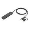 Digitus USB 3.0 Hub 4-Port, Slim Line, 1,2m kabel (DA-70236)