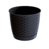 kvetináč 25cm RATOLLA ROUND DRLO250-S433 antracit plastový PROSPERPLAST