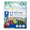 Farebné ceruzky, sada, šesťhranné, krátke, STAEDTLER Noris Colour 185, 12 rôznych farieb