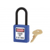 Nevodivý bezpečnostný visiaci zámok - systém rôznych uzáverov - modrý