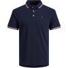 Jack and Jones Paulos Tipped Pique Short Sleeve Polo Shirt Navy Blazer 2XL