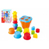 Teddies Vkladačka + kubus pyramída žirafa 2v1