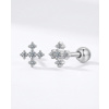 B-TOP Elegantné náušnice kríž - Striebro 925 s moissanitom