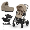CYBEX Kočík športový Balios S Lux Almond Beige Gold 2024 + vanička + autosedačka + báza