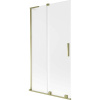 Mexen Velar L, 2-krídlová posuvná vaňová zástena 100 x 150 cm, 8mm sklo námraza, zlatá lesklá, 896-100-003-31-50