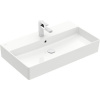 VILLEROY & BOCH Memento 2.0 závesné umývadlo s otvorom (spodná strana brúsená), s prepadom, 800 x 470 mm, biela alpská, s povrchom CeramicPlus, 4A228GR1