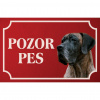 Nemecká doga - Kovová tabuľka POZOR PES