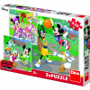 Dino Puzzle 3x55 dielikov Mickey a Minnie športovci