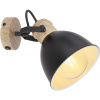 Globo Lighting Wiho nástenná lampa 1x40 W čierna-drevená 54018-1S