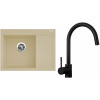 Set Sinks G2350 (dřez Rim 650 L Sahara 50 levý + baterie Vitalia Černá matná)