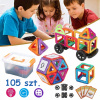 KLOCKI MAGNETYCZNE 105 DIELOV, KONŠTRUKČNÉ HRAČKY PRE 3 4 5 6 7, DARČEK