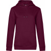 B&C | QUEEN Hooded, Dámska mikina s kapucňou, červená dark cherry, XXL