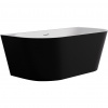 CERANO - Voľne stojaca akrylátová vaňa Grazia - čierna matná/biela lesklá - 170x80 cm CER-477830