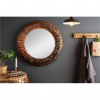 Luxusné okrúhle nástenné zrkadlo Stone Mosaic 82 cm meď