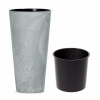 Kvetináč Prosperplast 25 cm x 25 x 47,6 cm priemer 25 cm plast odtiene sivej a striebornej (Kvetináč Tubus Slim Concrete Effect, výška 47,6 cm - betónový efekt)