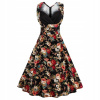 Koktejlové šaty s rozšírenými kvetmi midi L 40 (Koktejlové šaty s rozšírenými kvetmi midi L 40)