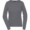 James & Nicholson Svetr JN 1313 s kulatým výstřihem, dámský COT02131303402-grey heathe M Melír šedá