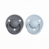 BIBS De Lux cumlíky z prírodného kaučuku 2ks Iron/Baby Blue - 2