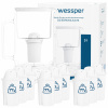 Sklenená filtračná kanvica Wessper D2 BOROSILICATE 3l biela + 10x filter