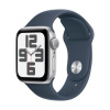 Apple Apple Watch SE (2024) GPS 40mm Silver Alu Case, Denim Sport Strap S/M EU MXEC3