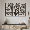 drevo zivota 3dielny drevený strom na stenu s vtákmi Farebný vzor: Wenge, Veľkosť viacdielov: 120x77