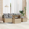zahrada-XL Súprava záhradných pohoviek s úložiskom 6 pcs Béžová Poly ratan 3357543