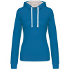 KARIBAN VINTAGE K465 / Dámska mikina s kontrastnou kapucňou - tropical blue/white XL