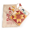 Drevená mozaika Patchwork Quilt Puzzle Tender Leaf Toys hnedé trojuholníky 32 dielov 4 farby 24*19*2 cm TL8422