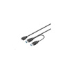 PREMIUMCORD Kabel USB 3.0 2xA - micro (M/F) 30cm DUÁLNÍ (extra napájení) ku3y01