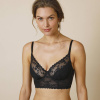 Vystužená podprsenka zo strečovej čipky, s kosticami čierna 105 Blancheporte