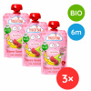 FruchtBar BIO Ovocné vrecko s banánom, hruškou, malinami a ovsom 3x100g