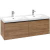 VILLEROY & BOCH Subway 3.0 závesná skrinka pod dvojumývadlo, 2 zásuvky, s LED osvetlením, 1272 x 478 x 429 mm, Oak Kansas, C567L1RH